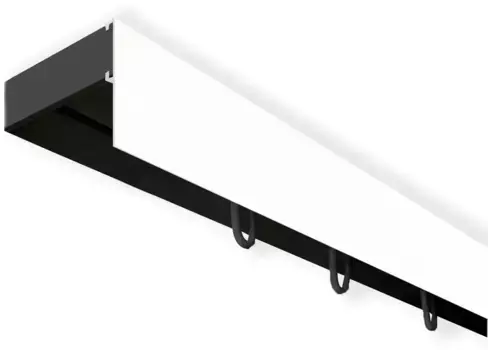 SN DECO GROUP Карниз для штор "Карниз SH с крышкой", 1 направляющая, фиксированный размер 240 см, черно-белый