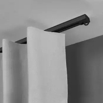 SN DECO GROUP Карниз для штор "Предметный рельс SL", 1 направляющая, фиксированный размер 480 см, черный