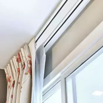 SN DECO GROUP Карниз для штор "Предметный рельс LM", 2 направляющие, фиксированный размер 350 см, белый