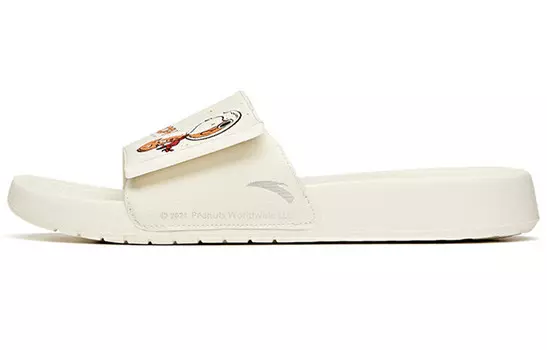 Snoopy X Life Collection Шлепанцы мужские белые/масляно-желтые/красные Anta
