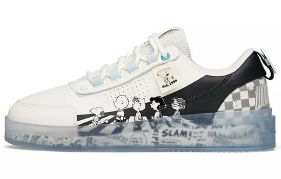 Snoopy X Скейтбординг Кроссовки Мужские Низкие Белые Anta