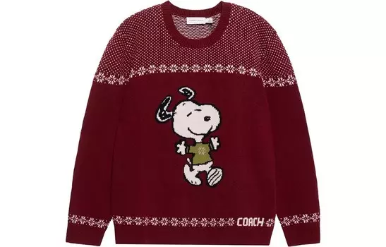 Snoopy X свитер мужской красный Coach, красный
