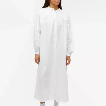 Snow Peak Платье-рубашка миди из хлопкового поплина OG, белый