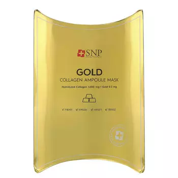 SNP, маска для лица с золотом и коллагеном, 10 шт., по 25 мл (0,84 жидк. унции)
