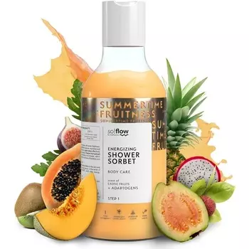 So!Flow Энергетический экзотический гель для душа с пассифлорой и корнем маки — гель для восстановления кожи на основе сорбета — Экзотические фрукты