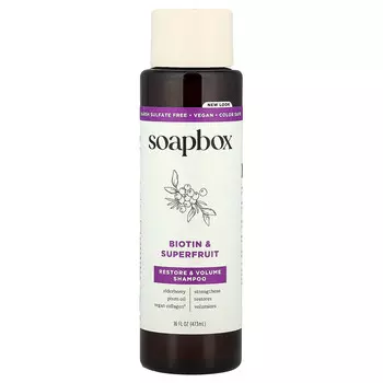 Soapbox, Restore & Volume Shampoo, Biotin & Superfruit, 16 fl oz (473 ml)