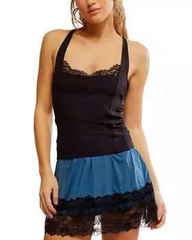 Соблазнительная кружевная майка Looking Good Free People, черный