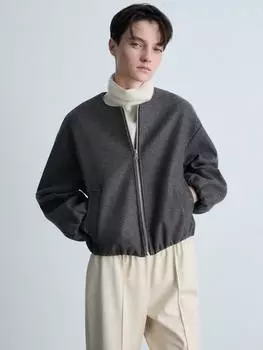 Собранная куртка- бомбер burbu Mango, серый