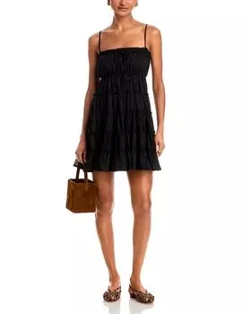 Собранное платье-колокол - эксклюзив AQUA, черный