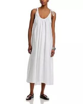 Собранное платье миди CO, белый
