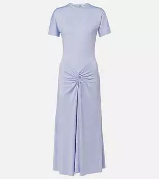 Собранное платье миди из джерси Victoria Beckham, Delphinium