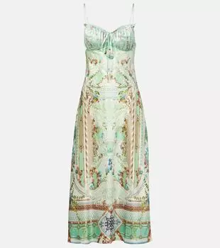 Собранное платье миди из шелка Camilla, Pestana Panorama