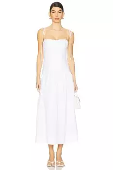 Собранное пузырьковое платье миди Shona Joy, ivory