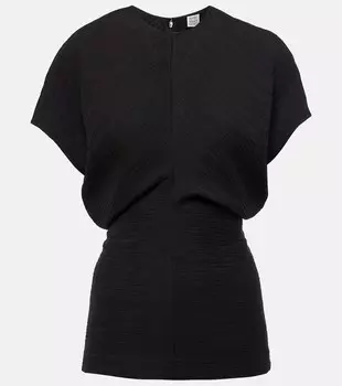 Собранный плиссированный топ Toteme, черный