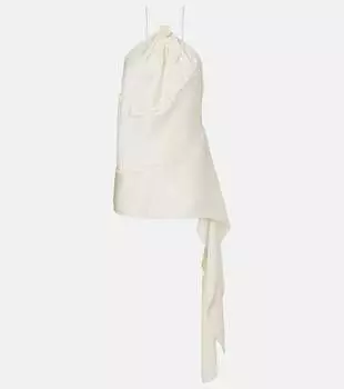 Собранный топ на завязках Victoria Beckham, слоновая кость