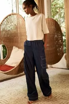 Собственные мягкие широкие брюки-карго Next, синий