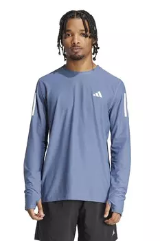 Собственный топ для бега The Run с прорезями для больших пальцев Adidas Performance, синий