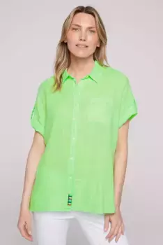 SOCCX блузка с короткими рукавами и нагрудным карманом, цвет Fresh Lime