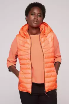 SOCCX стеганый жилет с принтом на спине, цвет Orange