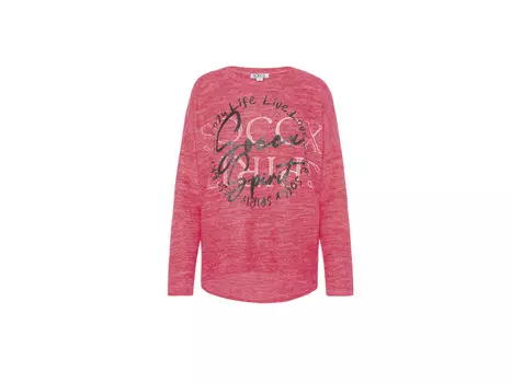 Soccx женский флисовый свитер с блестящим принтом, красный