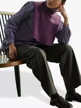 SOEUR Orion Шарф с воротником из смесовой шерсти, фиолетовый