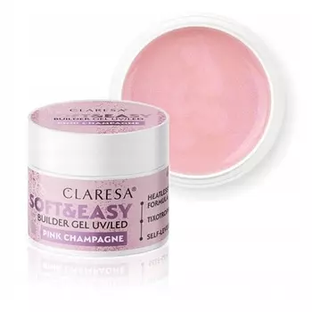 Soft & Easy Builder Gel 90 г мерцающий розовый Claresa