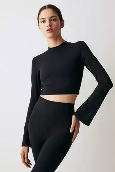 Softmove укороченный спортивный топ H&M, черный