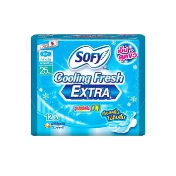 Sofy Охлаждающий Fresh Extra Day Super Slim 0,1 Крыло 25 см. 12 шт, Blue