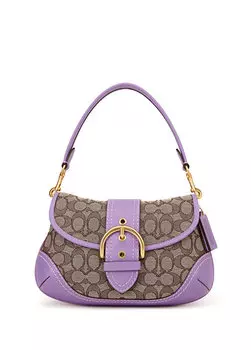 Soho фиолетовая женская жаккардовая сумка с логотипом Coach