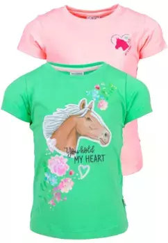 СОЛЬ И ПЕРЕЦ Футболка "Лошадь" с великолепным блестящим принтом Salt And Pepper, зеленый