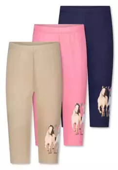 СОЛЬ И ПЕРЕЦ Капри "Лето", в упаковке 3 шт., с принтом лошади на штанине Salt And Pepper, цвет Mehrfarbig