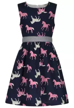 СОЛЬ И ПЕРЕЦ Платье из тканого джерси с великолепным принтом в виде лошади по всей поверхности Salt And Pepper, белый