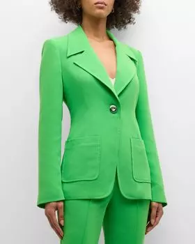 Сола Креповый блейзер оверсайз с вырезом SIMONMILLER, цвет Gummy Green