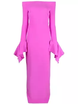 Solace London платье макси Amalie с открытыми плечами, розовый