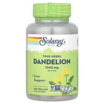 Solaray, одуванчик, 1040 мг, 180 вегетарианских капсул (520 мг в 1 капсуле)