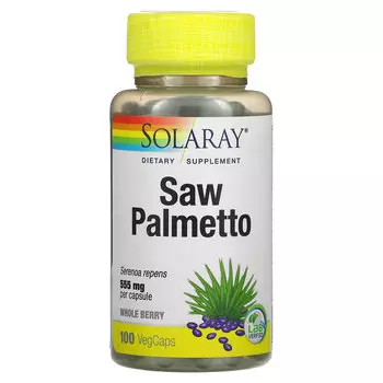 Solaray, органически выращенная сереноя, 555 мг, 100 растительных капсул