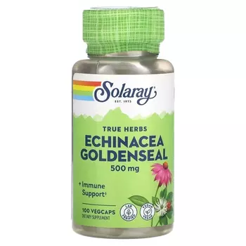 Solaray True Herbs Эхинацея Goldenseal 500 мг 100 растительных капсул