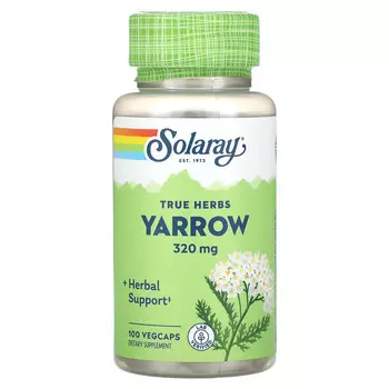 Solaray, True Herbs, тысячелистник, 320 мг, 100 растительных капсул