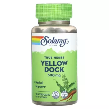 Solaray True Herbs Yellow Dock 500 мг 100 растительных капсул
