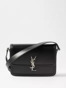 Solferino средняя кожаная сумка на плечо с пластинкой ysl Saint Laurent, черный
