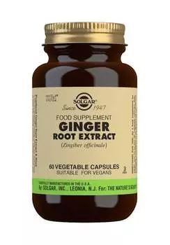 Solgar, экстракт имбиря, 60 капсул.