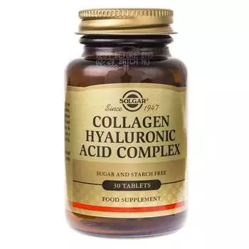 Solgar, Гиалуроновая кислота, 120 мг, 30 таблеток.