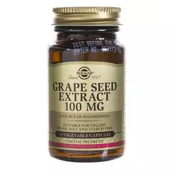 Solgar, Экстракт виноградных косточек 100 мг, 30 капсул