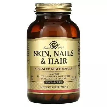 Solgar кожа ногти и волосы улучшенная формула с метилсульфонилметаном 120 таблеток