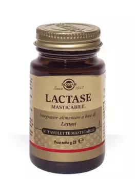 Solgar Жевательная добавка с лактазой для людей с непереносимостью молока 30 таблеток Метаболизм лактозы