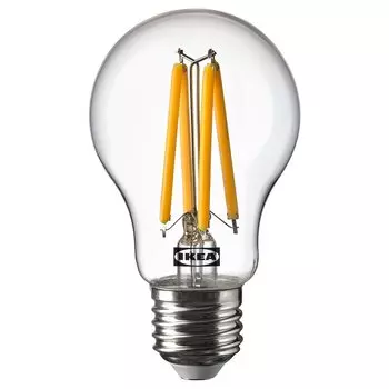SOLHETTA СОЛХЕТТА Светодиодная лампочка E27 470 лм, шарообразный прозрачный IKEA