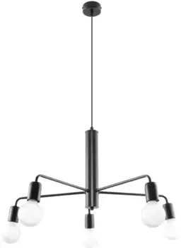 SOLLUX люстра "DUOMO", 5 языков пламени, лампочка E27 | без лампы, слякотный режим SOLLUX lighting Высота: 85 см, черный