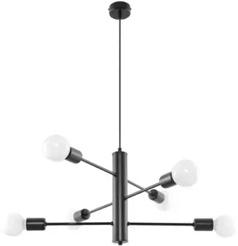 SOLLUX люстра "DUOMO", 6 лампочек, лампочка E27 | без лампы, слякотный режим SOLLUX lighting Высота: 85 см, черный