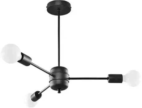 SOLLUX Люстра "LANGO", 3 лампочки, лампочка E27 | без лампочек, распределенный свет SOLLUX lighting Высота: 46 см, черный