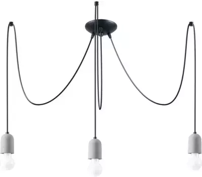 SOLLUX люстра "NESO", 3 лампочки, лампочка E27 | без лампочек, распределенный свет SOLLUX lighting Рост: 190 см, серо-черный